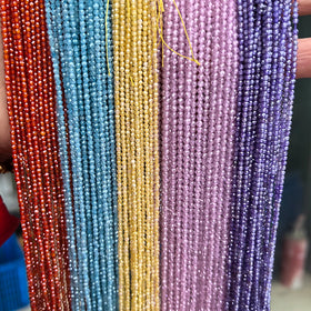 Wholesale DIY Natural Zircon Faceted Stone Beads for Creative Jewelry Designs 2mm and 3mm Sizes