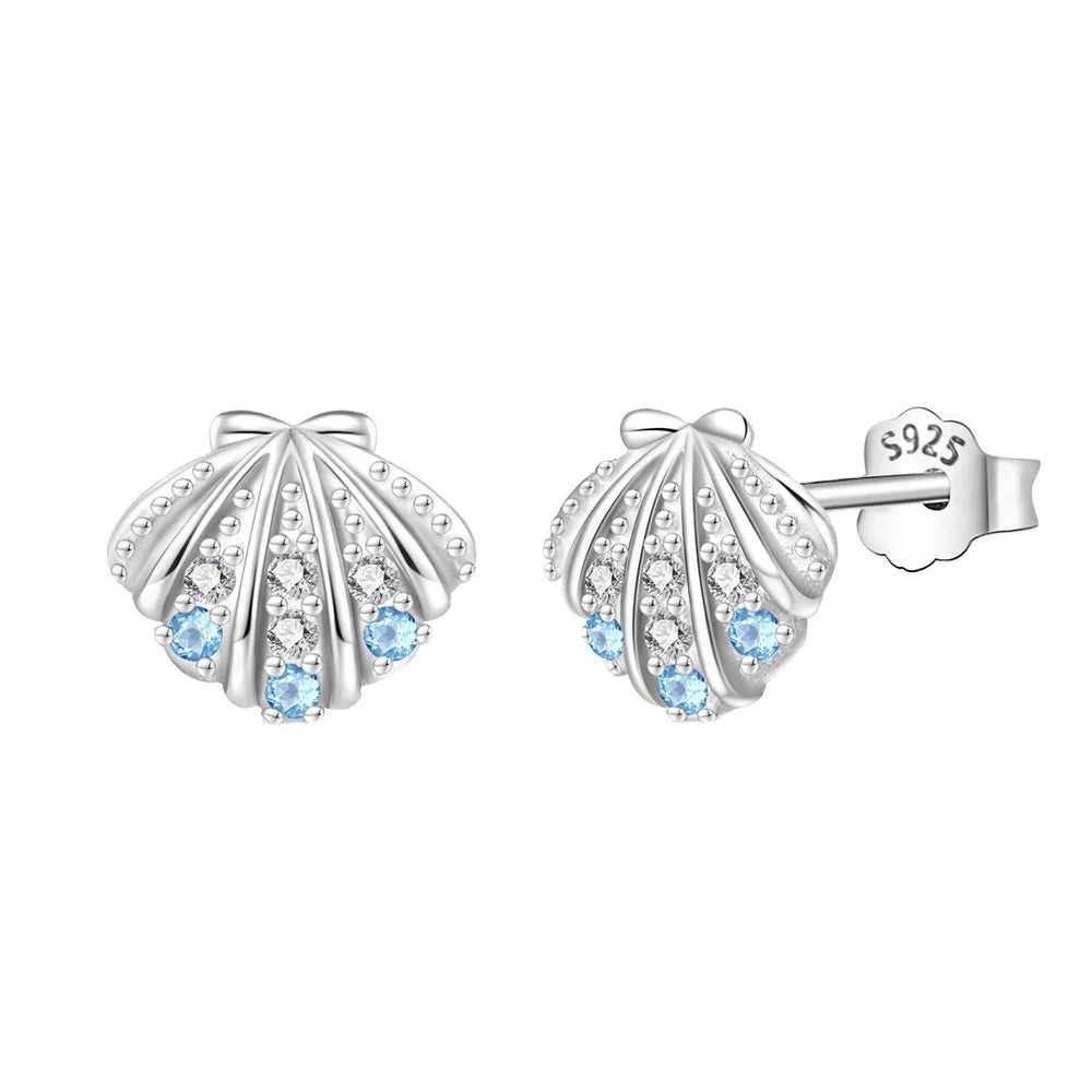 Hot Selling Fashion Earring Women Jewelry Earring Women Shell Stud Korean Designer 925 Silver Earring Set Wholesale Wedding Gift