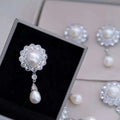 Queen's Brooch 9-10MM Natural High Quality Freshwater Pearl 9-10MM Water Drop Pearl Pendant Dual-Use Wedding Brooch Pins
