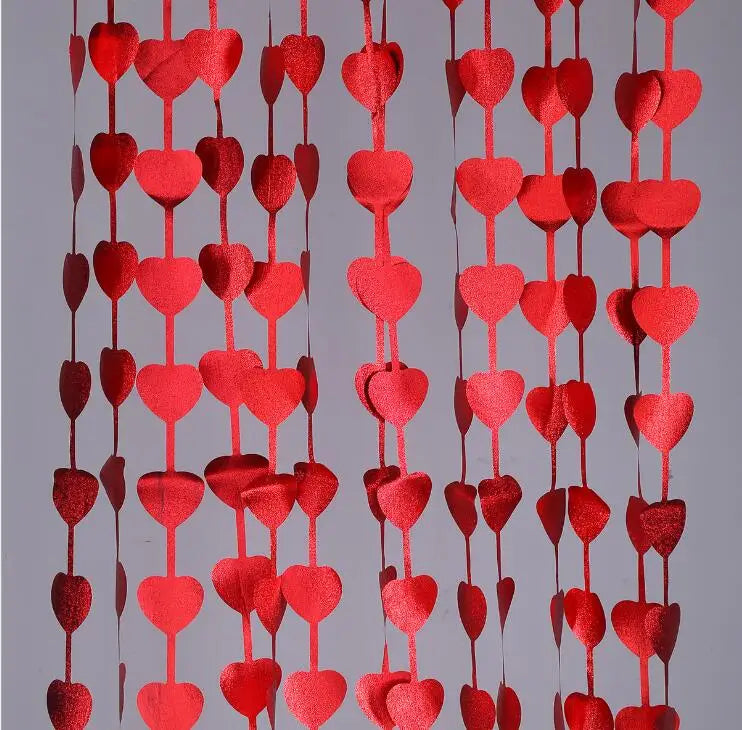 Rose Gold Heart Foil Curtain Metallic Fringe Tinsel Birthday Backdrop Party Decoration Wedding