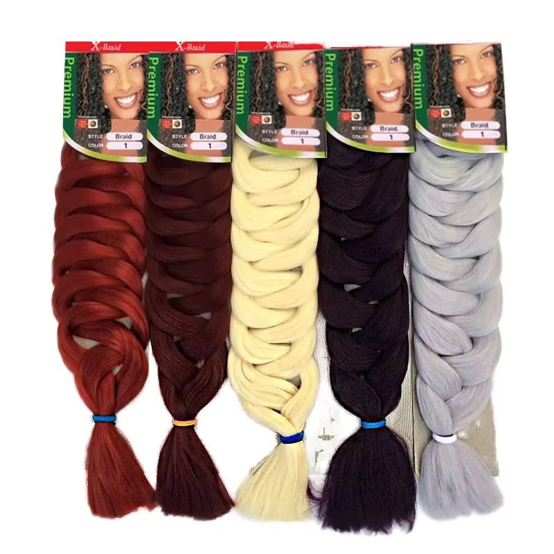 LW-54QT Wholesale Hot Water Setting 165g 82inch Ombre Jumbo Braid Hair Synthetic Braiding Hair