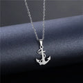 Waterproof Stainless Steel Sailors Anchor Pendant Necklace for Men Women Fashion Summer Beach Necklace Jewelry Wholesale