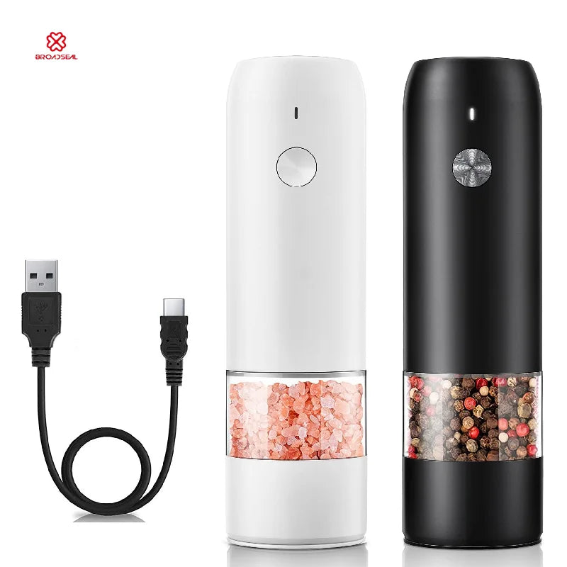 One Handed Automatic Ceramic Sea Salt Spice Rechargeable Electric Chili Salt and Mini Pepper Grinder Bottle