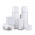 Classic Square Acrylic Double-Layer Pump Sprayer Bottle Set 30g 50ml 100ml Capacity Empty Cream Lotion Skin Care Serum Packaging