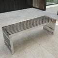 Contemporary Metal Slat Bench Durable Polished Stainless Steel Furniture for Office Mall and Urban Interiors