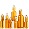 5ml 10ml 15ml 20ml 30ml 50ml 100ml Golden Glass Bottle Cheap Low MOQ Cosmetic Essential Oil Dropper Bottle