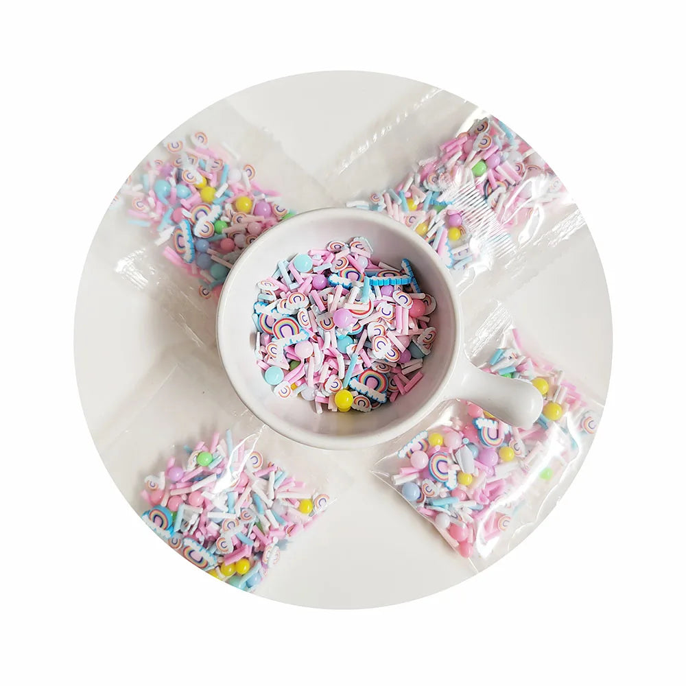 Hot Sale Rainbow Polymer Clay Slices Candy Sprinkles for Slime Project Tumbler Shakers Filler Accessories