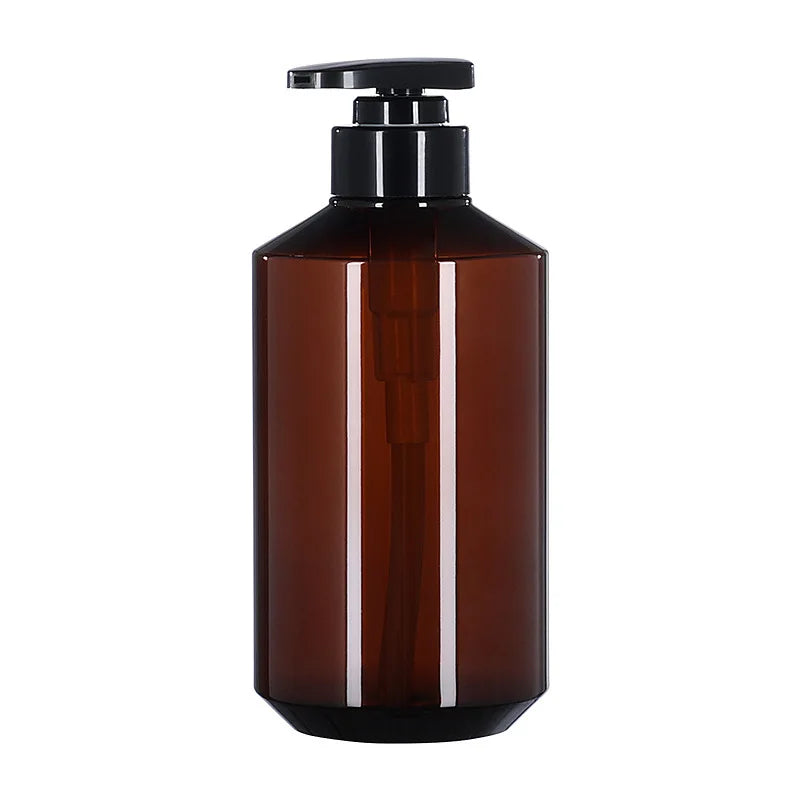Empty 300ml 500ml Eco Friendly Recycled PET Transparent Amber Green Body Lotion Shampoo Conditioner Bottles Screen Printing