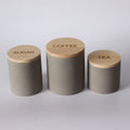 One Set 3 Pieces Food Safe Concrete Storage Jars With Wooden Lid for Coffee Tea and Salt