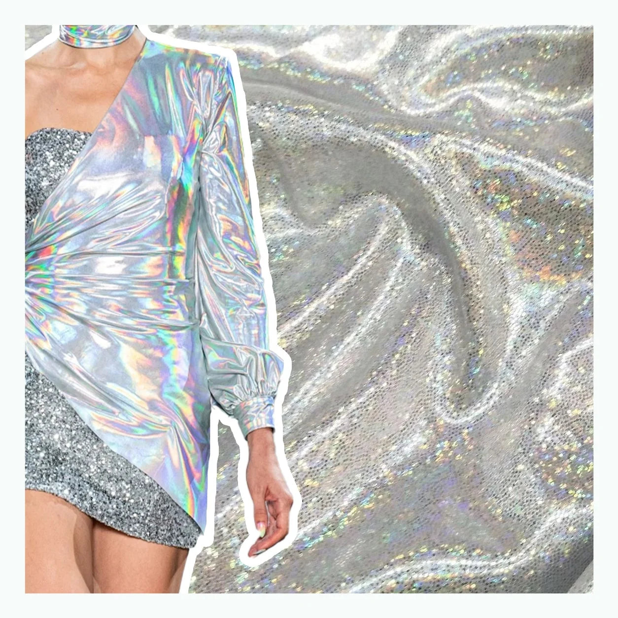 Hot Sale Shimmer Polyester Stretch Laser Density Glitter Shiny Spandex Hologram Holographic Fabric Shimmer for Garment