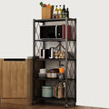 Floor-standing Multi-layer Installation-free Kitchen Folding Shelf Microwave Oven Storage Multifunctional Kitchen Shelf Rack