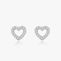 Ailmay 925 Sterling Silver Sweet Cute Heart Stud Earrings for Women Girl Dazzling Statement Hypoallergenic Jewelry
