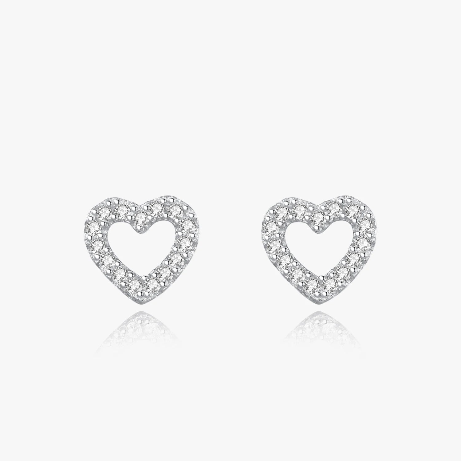 Ailmay 925 Sterling Silver Sweet Cute Heart Stud Earrings for Women Girl Dazzling Statement Hypoallergenic Jewelry