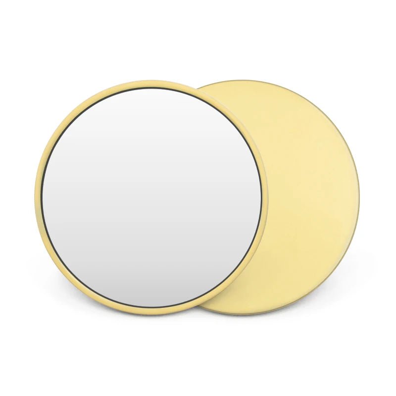 Factory Free Design Custom Mini Vanity Mirror Foldable Metal Round Hand Folding Gift Beauty Compact Small Flower Makeup Mirror
