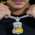 Custom3" Hip Hop Cartoon Funny Ghost Pendant 925 Silver Iced Out VVS Moissanite Diamond Character Necklace Rapper Pendant
