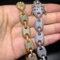 New Arrival AAA Cubic Zirconia Multicolor 13mm Coffee Beans Bracelet Hip Hop Link Chain Men Charms Top Fashion Bracelets Jewelry