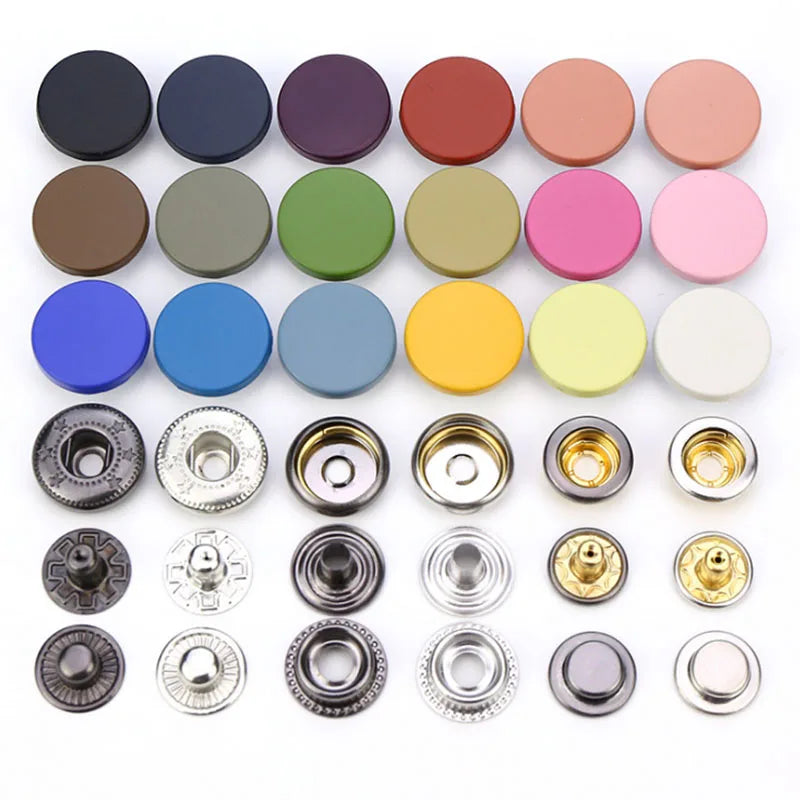 15MM Zinc Alloy Snap Color Spray Paint Flat Panel Buttons Men and Woman Coat Windbreaker Sweaters Jacket Garment Button