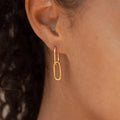 Minimalist Silver Fine Jewelry 925 Sterling Silver Gold Plated Dangle Link Chain Earrings for Women
