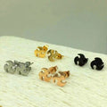 Beacon Wheel Fashion Hipster Earrings Trendy Huggie Style Zircon Stones Claw Setting Alloy Platinum Plated Women's Jewelry