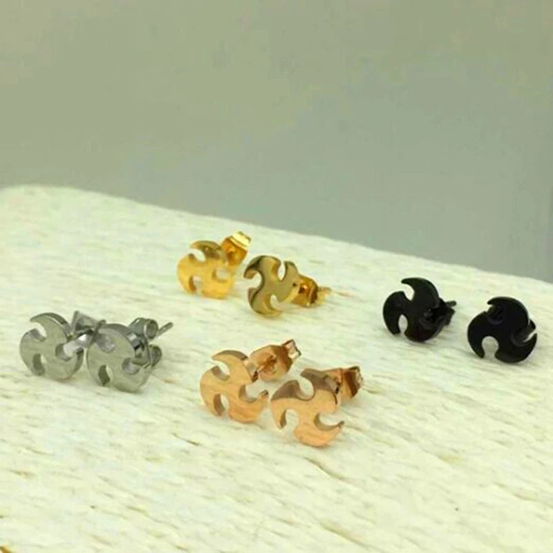 Beacon Wheel Fashion Hipster Earrings Trendy Huggie Style Zircon Stones Claw Setting Alloy Platinum Plated Women's Jewelry