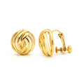 Fashion Hollow Ball Shape Clip-on Earrings for Women Cross Winding Knot Screw Back Brass Ear Jewelry for Parties and Engagement
