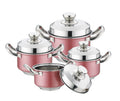 Modern 8-Piece Stainless Steel Casserole Cookware Set Single Bottom Eco-Friendly Metal Hot Pot Dish Housewares with Lid MegaBDM