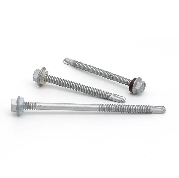 12#-14x25 Zinc Coated Hex Head Bi-metal Self Drilling Screw Teck Screw