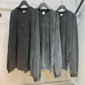 Heavy Weight Streetwear Bulk Distressed Tshirt Men Vintage Long Sleeve T-Shirt Acid Wash Wholesale Oversized Full Sleeve T Shirt