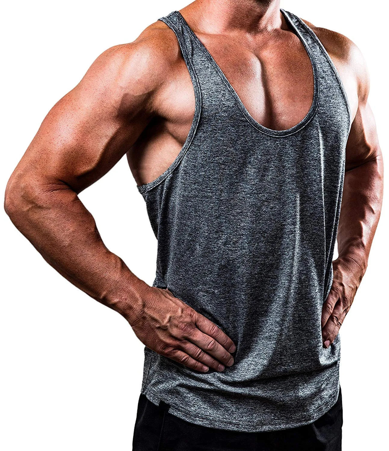 Men's Summer Sport Gym Training Tank Top Breathable Fitness Vest with Sleeveless Design Printed Jogging Wear