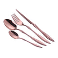 Miorror Luxury Wedding Cutlery Set Shiny Copper and Rose Gold Stainless Steel Flatware for Back to School Occasions