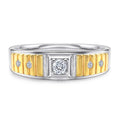 Fine Jewelry Manufacturer 925 Sterling Silver Round Brilliant Cut Double Plated AAA Zircon Ring for Men Wedding Wholesale