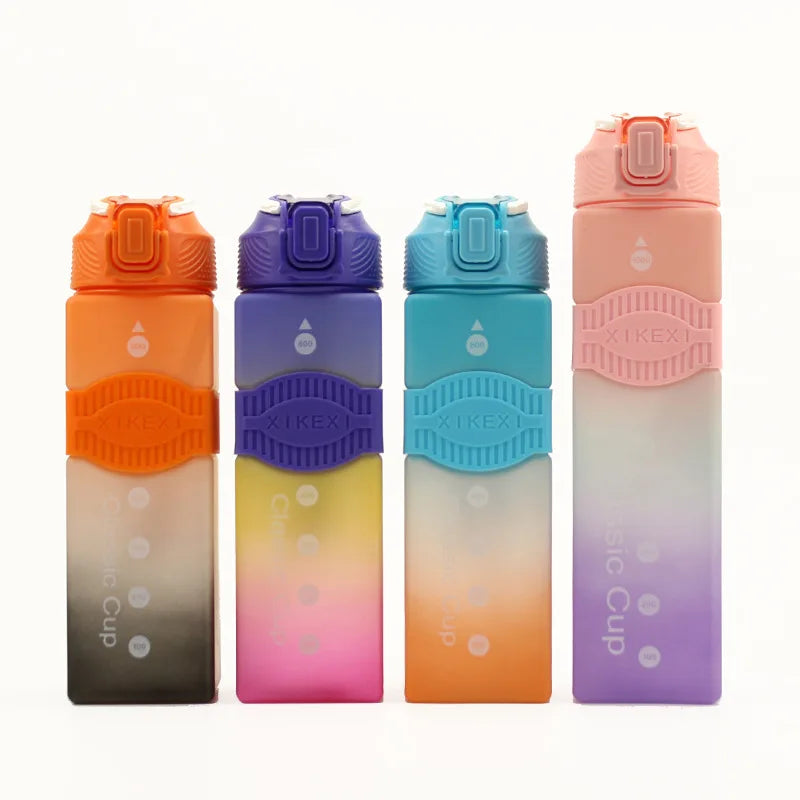 Hot Selling 800ML/1000ML Tritan Plastic Motivational Fitness Gradient Sports Drinking  Water Bottle