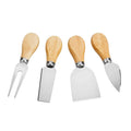 Wood Handle Mini Butter Knife Spatula Fork Stainless Steel Cheese Knife Set Wood Cheese Cutter Knives Set