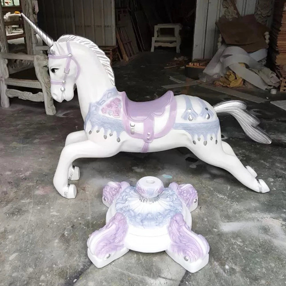Fiberglass Life Size Carousel Big Size Merry Go Around Horse Customized Amusement Park Carousel Statue
