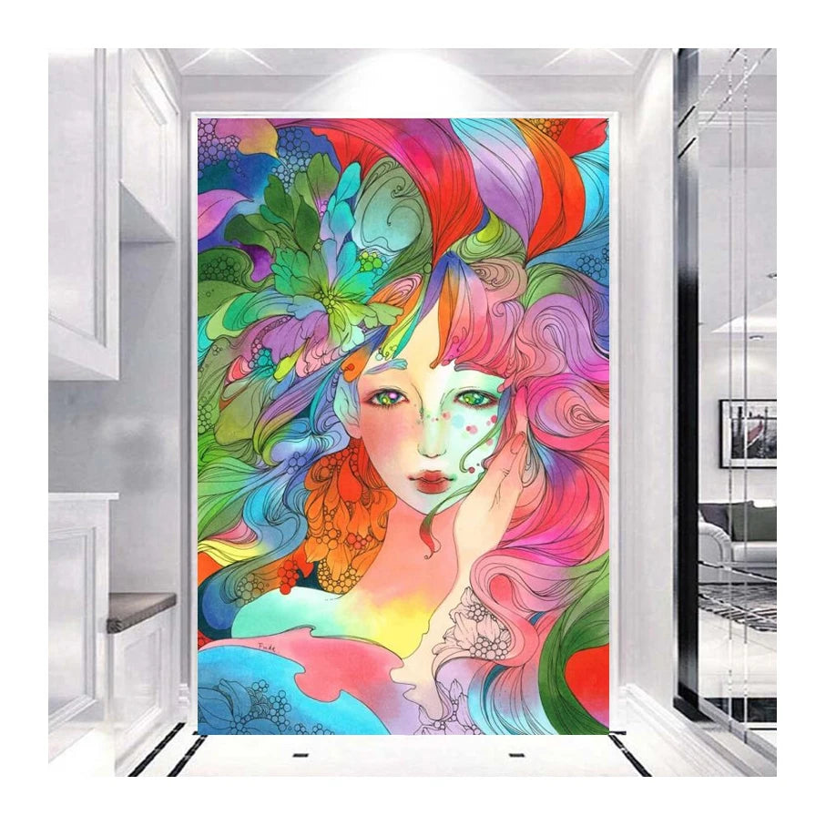 Portrait DIY 5D Diamond Painting Abstract Portrait Girl Diamond Embroidery Full Drill Paintings Pictures Craft Home Decor Kits