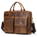 SCHLATUM 2023 New Designer Custom Logo Vintage Men Genuine Leather Computer Bag Business Laptop Bag Handbag