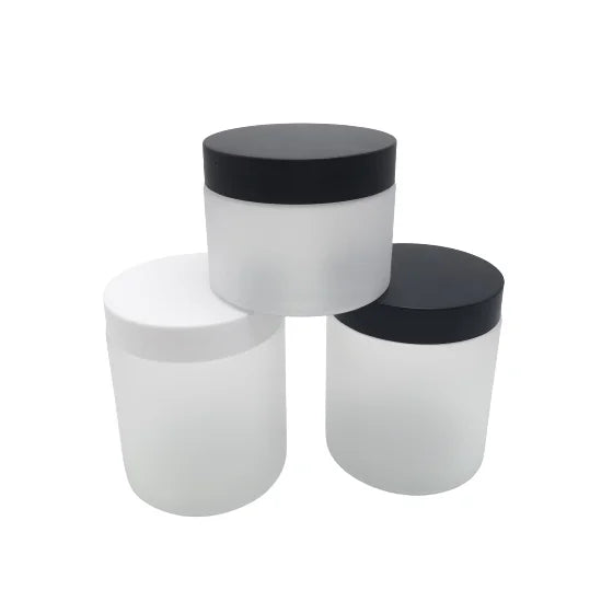 Fast Shipping 6oz 200ml Frosted Cosmetic Plastic Cream Jar With Frosted Lid for Body Cream Eye Cream