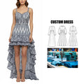 Custom Designer Women's Dress Spring Embroidery Floral Print Slimming Suspender Ruffle Floor Length Dress