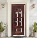 TECHTOP Modern Design Anti-Theft Steel Entrance Door with Grill CE Certified 5-Year Warranty for Home/Apartment Use in Kenya