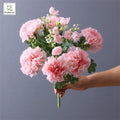7 Heads Artificial Carnation Flower Bouquet Home Table Center Piece Wedding Party Decoration Mother's Day Gift