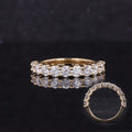 Starsgem 3mm Moissanite Gemstone 14K Solid Gold U Shape Prong Set Eternity Ring for Women Wedding Band