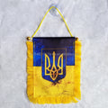 Small 4x6 Inches Eco-Friendly Polyester Satin Printed Ukraine Flag Mini Car Pennant with Suction Cup for Vehicle Use