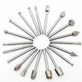 20Pcs Wood Carving Tools Engraving Drill Bit Rotary Burrs Set Grinding Woodworking Milling Cutters for Drill Bit Rotary Files