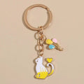 Personalized Cute Cat Balloon Alloy Keychain Kitten Love Heart Charm Keychain Keyring Trendy Jewelry Accessory Gift Unisex