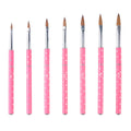 Hot Sale Customized Inlaid Diamond Nail Drawing Brush Kolinsky Nail Art Design Painting Pen Nylon Material Factory Direct 2#-14#