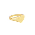 LOZRUNVE Fashion Jewelry 925 Sterling Silver Gold Jewelry Plain Minimalist Engraved Personalized Love Heart Signet Ring Women