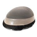 Fine Mono Grey Hair Mens Toupees with Synthetic Hair Multiple Colors and Size