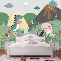 Friendly Cartoon Rainforest 3D Mural Wallpaper For Girls Kids Room Decoration