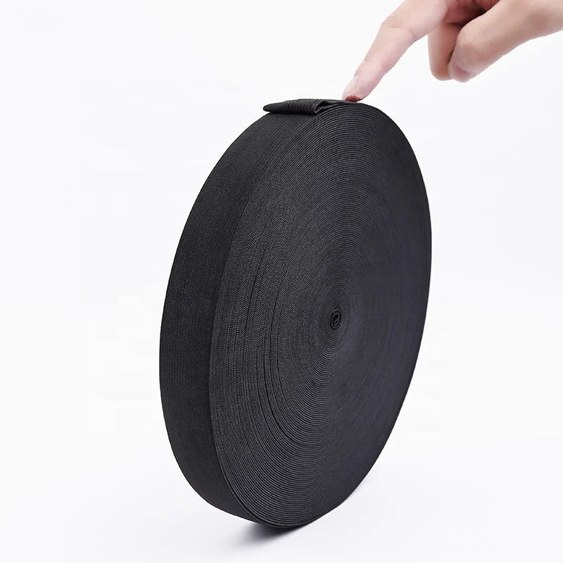 Wholesale Twill Style Plain Weave White Black Knit Elastic Waist Band Webbing Garment Accessories Polyester/Nylon Material for