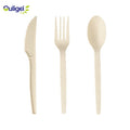 Custom Party Utensils Food Grade Disposable Compostable Knife Fork Spoon Flatware 6" 7" Cornstarch Fork Spoon Cutlery Set